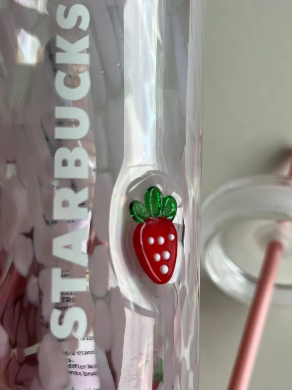 NWT 🍓Starbucks Strawberry Cold Cup Tumbler with Straw 16oz
